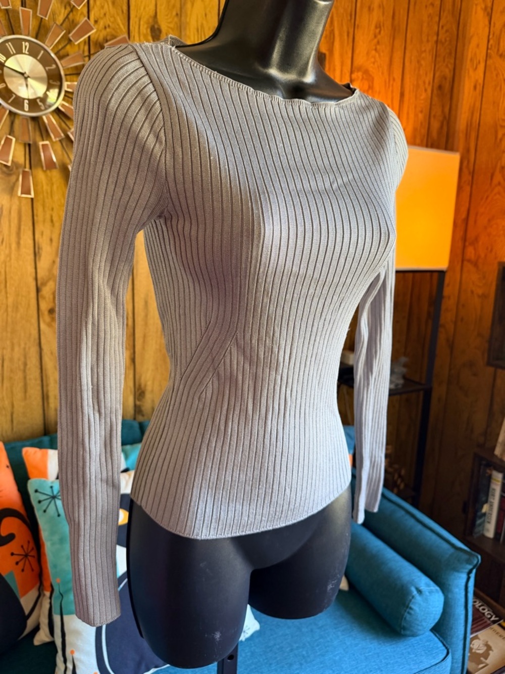 Abercrombie & Fitch Smooth & Stretchy Ribbed Knit Fitted Sweater